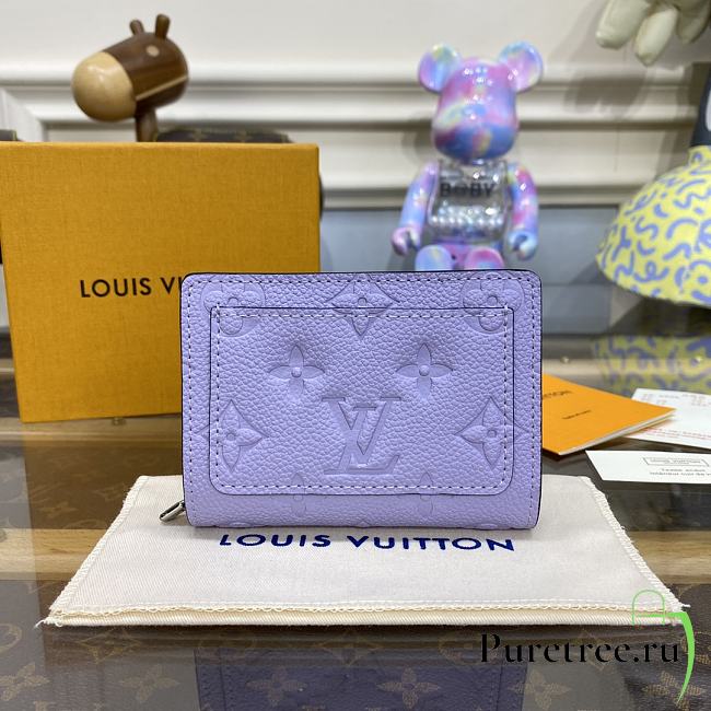LOUIS VUITTON | Cléa Wallet Monogram Empreinte Leather In Purple - 1