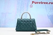 Chanel Green Quilted Caviar Mini Coco Handle Bag Gold Hardware - 3