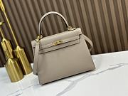 HERMES | Kelly Epsom Leather In Gray Size 25x17x7 cm  - 5