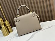HERMES | Kelly Epsom Leather In Gray Size 25x17x7 cm  - 3
