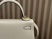 HERMES | Kelly Epsom Leather In Gray Size 25x17x7 cm  - 2