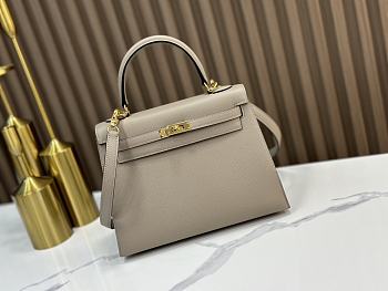 HERMES | Kelly Epsom Leather In Gray Size 25x17x7 cm 