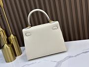HERMES | Kelly Epsom Leather In White Size 25x17x7 cm - 4