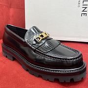 CELINE MARGARET LOAFER WITH TRIOMPHE CHAIN IN POLISHED BULL BLACK - 3