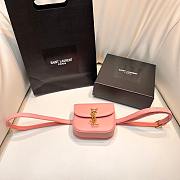 YSL Saint Laurent Kaia Leather Belt Bag In Pink - 1