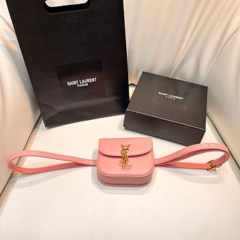 YSL Saint Laurent Kaia Leather Belt Bag In Pink