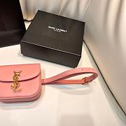 YSL Saint Laurent Kaia Leather Belt Bag In Pink - 6