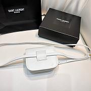 YSL Saint Laurent Kaia Leather Belt Bag In White - 5