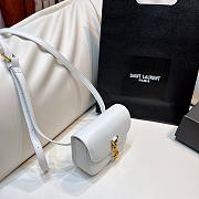 YSL Saint Laurent Kaia Leather Belt Bag In White - 3