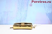 BALENCIAGA Hourglass Crocodile-Effect Leather Wallet-On-Chain In Gold - 6