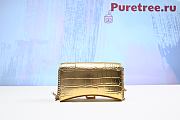 BALENCIAGA Hourglass Crocodile-Effect Leather Wallet-On-Chain In Gold - 4