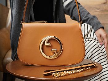 Gucci Blondi Shoulder Bag In Brown Size 28x16x4 cm