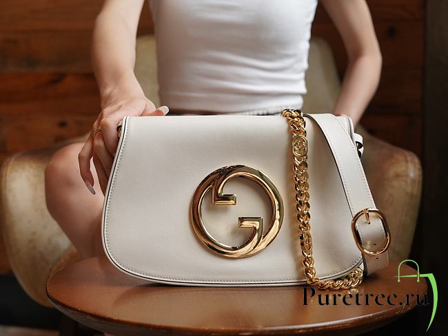 Gucci Blondi Shoulder Bag In White Size 28x16x4 cm - 1