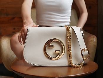 Gucci Blondi Shoulder Bag In White Size 28x16x4 cm