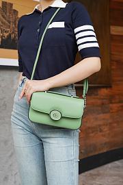 GUCCI | Petite GG small shoulder bag in green leather - 1