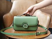 GUCCI | Petite GG small shoulder bag in green leather - 6