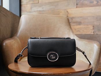 GUCCI | Petite GG small shoulder bag in black leather