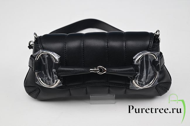 GUCCI | medium Horsebit Chain quilted bag in Black - 1