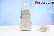 Dior Lady Bag White Cannage Calfskin with Diamond Motif 24 cm - 5