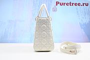 Dior Lady Bag White Cannage Calfskin with Diamond Motif 24 cm - 3
