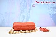Prada System Nappa Patchwork Shoulder Bag Orange 21x15x6.5 cm - 6
