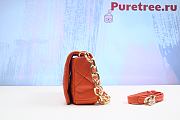 Prada System Nappa Patchwork Shoulder Bag Orange 21x15x6.5 cm - 2