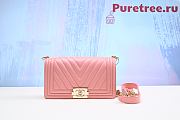 CHANEL Boy Chevron V Pink Caviar Leather 67086 size 25 x 15 x 9 cm - 1