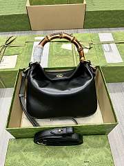  GUCCI | Small Diana Shoulder Bag Black Leather Hobo Bag - 5