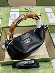  GUCCI | Small Diana Shoulder Bag Black Leather Hobo Bag - 2