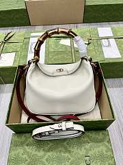 GUCCI | Small Diana Shoulder Bag White Leather Hobo Bag - 6