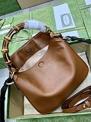 GUCCI | Small Diana Shoulder Bag Brown Leather Hobo Bag - 6