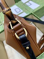 GUCCI | Small Diana Shoulder Bag Brown Leather Hobo Bag - 5