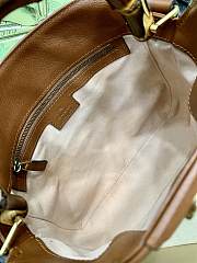 GUCCI | Small Diana Shoulder Bag Brown Leather Hobo Bag - 4