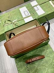 GUCCI | Small Diana Shoulder Bag Brown Leather Hobo Bag - 3