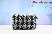 CHANEL | 19 Small Flap Bag in Black And White Houndstooth Tweed - 4