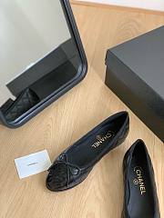 CHANEL | Black Quilted Ballet Flats In Black - 3
