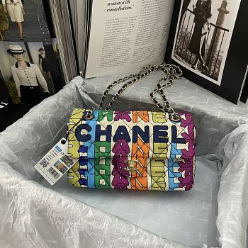 CHANEL | Rainbow Logo Nylon Single Flap Bag