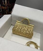 DOLCE & GABBANA Gold Sequin Sicily Bag - 4