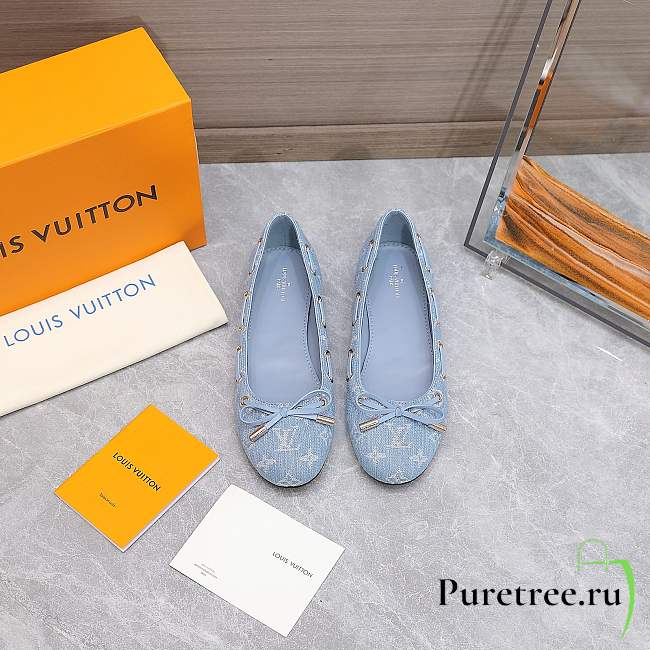 LOUIS VUITTON | Gloria Flat Loafer Blue Women Shoes - 1