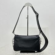 BALENCIAGA | Woman's Soft Flap Bag In Optic Black - 2