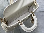 DIOR |  Lady D-Joy Bag Cannage Lambskin with Gold-Finish Butterfly Studs White - 4