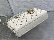 DIOR |  Lady D-Joy Bag Cannage Lambskin with Gold-Finish Butterfly Studs White - 6