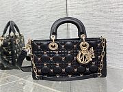 DIOR | Lady D-Joy Bag Cannage Lambskin with Gold-Finish Butterfly Studs Black - 1