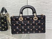 DIOR | Lady D-Joy Bag Cannage Lambskin with Gold-Finish Butterfly Studs Black - 2
