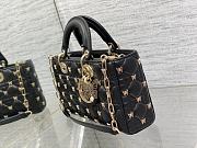 DIOR | Lady D-Joy Bag Cannage Lambskin with Gold-Finish Butterfly Studs Black - 4