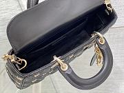 DIOR | Lady D-Joy Bag Cannage Lambskin with Gold-Finish Butterfly Studs Black - 5