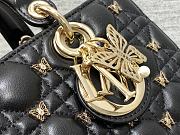 DIOR | Lady D-Joy Bag Cannage Lambskin with Gold-Finish Butterfly Studs Black - 6