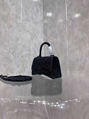 BALENCIAGA | Hourglass XS Handbag Glitter Material In Black - 19 x 8 x 21cm - 2