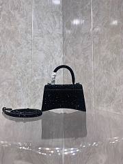 BALENCIAGA | Hourglass XS Handbag Glitter Material In Black - 19 x 8 x 21cm - 4