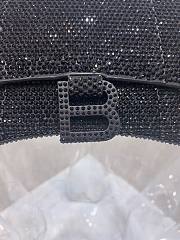 BALENCIAGA | Hourglass XS Handbag Glitter Material In Black - 19 x 8 x 21cm - 5